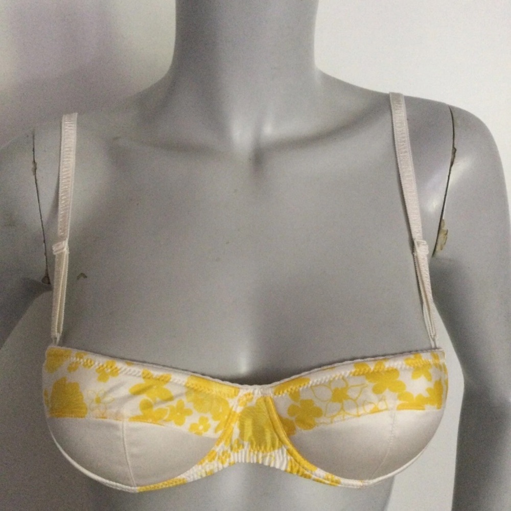 Dolce & Gabbana Yellow and White Floral Bra